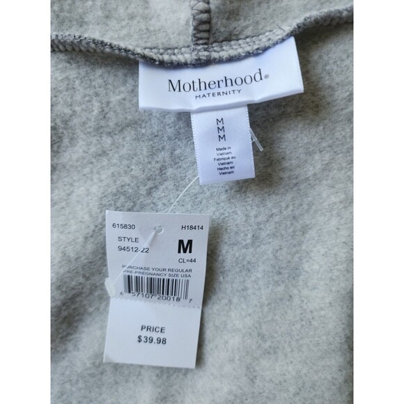 NWT Motherhood Maternity Hooded Sweatshirt Grey Cream Skirted Long Sleeve Size M - Picture 5 of 8